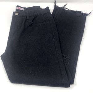 Buddy Love Black Distressed Straight Leg High Waisted Jeans Size 26
